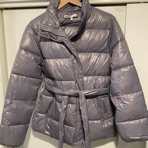 Puffy Shiny Tie Jacket/Coat, Size M